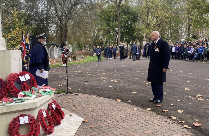Remembrance Service and laying of the flowers at Chingford Mount Cemetery