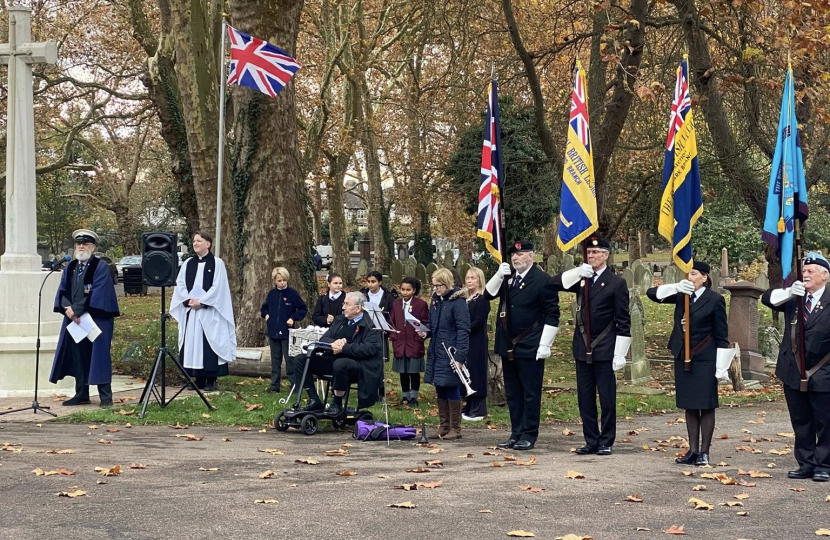 Remembrance Service and laying of the flowers at Chingford Mount Cemetery